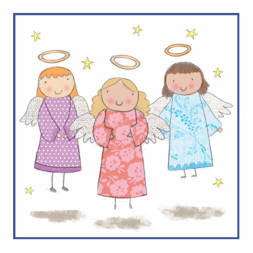 Kerstkaarten - Kinderkerstkaart met engelen