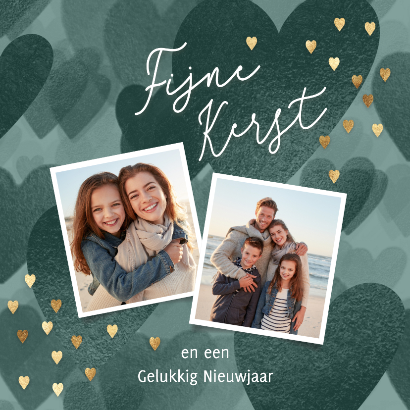 Kerstkaarten - Lief kerstkaartje met foto's en hartjes