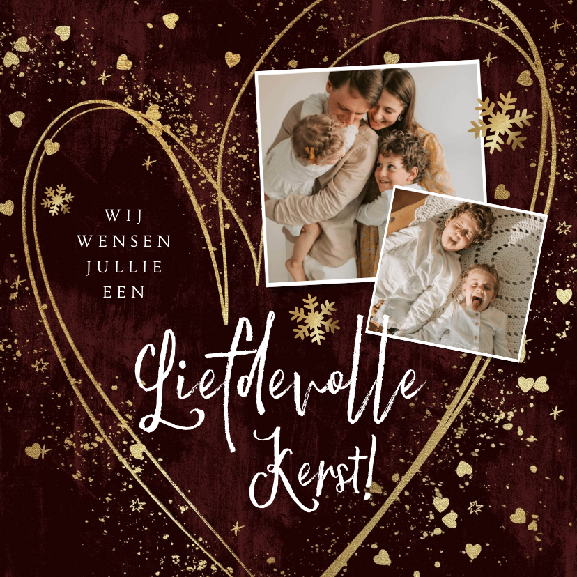 Liefdevolle Kerstkaart Met Hart Sterretjes En | Kaartje2go