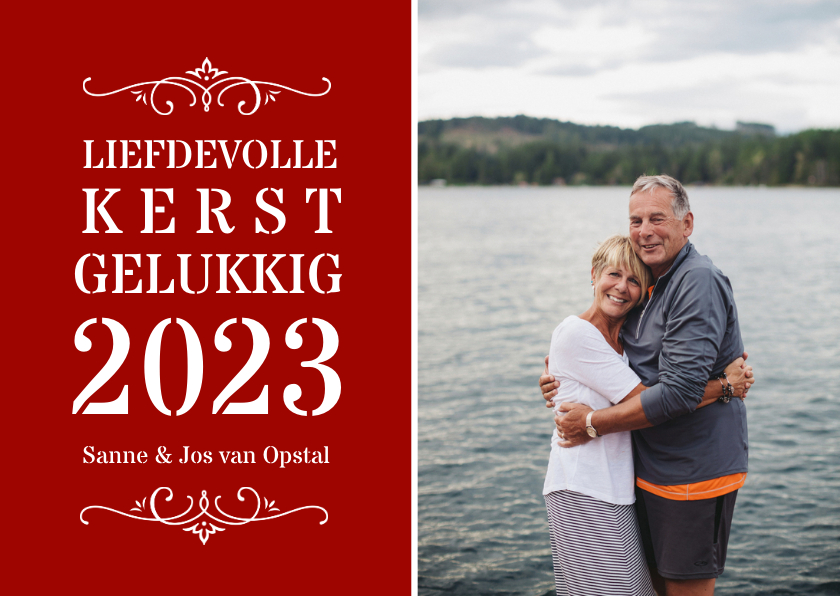 Liefdevolle kerstkaart met tekst en foto | Kaartje2go