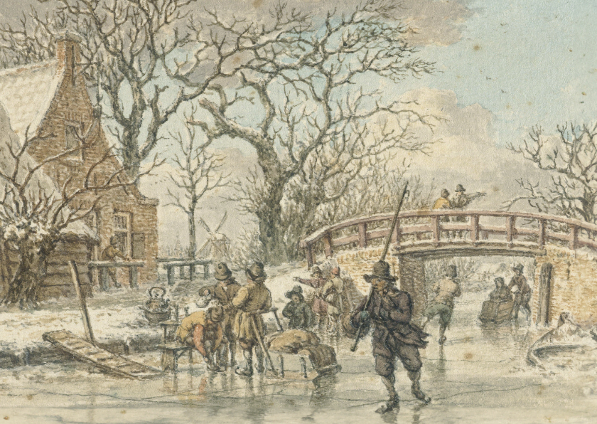 Kerstkaarten - Nostalgische Kerstkaart met kunst van een Hollandse schilder