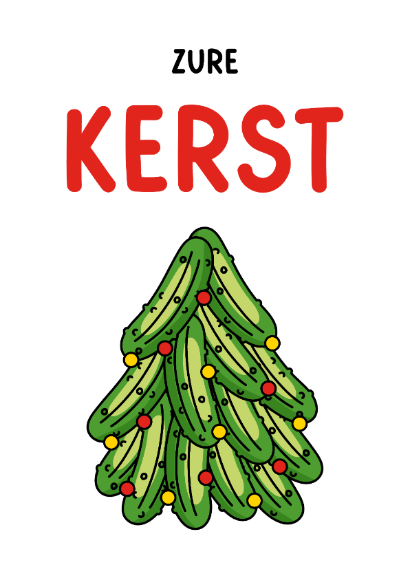 Kerstkaarten - Originele kerstkaart met een augurken kerstboom