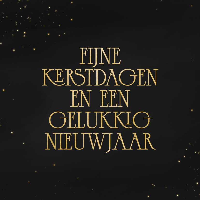 Kerstkaarten - Stijlvolle kerstkaart antraciet gouden kerstwens stipjes