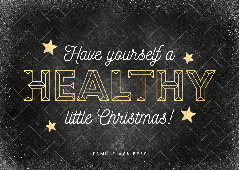 Kerstkaarten - Vintage kerstkaart Have yourself a healthy little Christmas