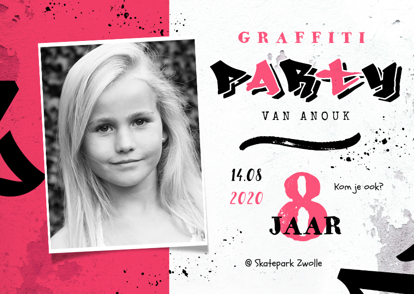 Kinderfeestjes - Graffiti kinderfeestje meisje creatief stoer foto lettering