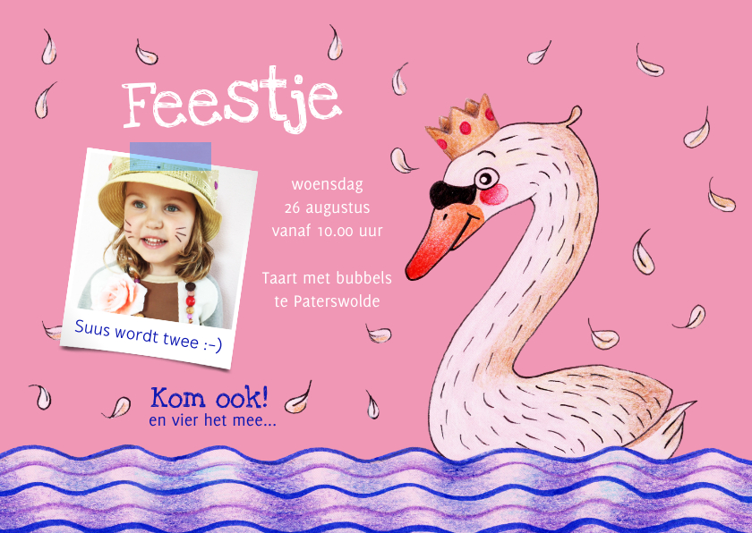 Kinderfeestjes - Kinderfeestje met zwaan voor 2-jarig meisje