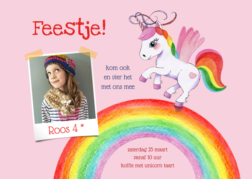 Kinderfeestjes - Kinderfeestje unicorn met regenboog