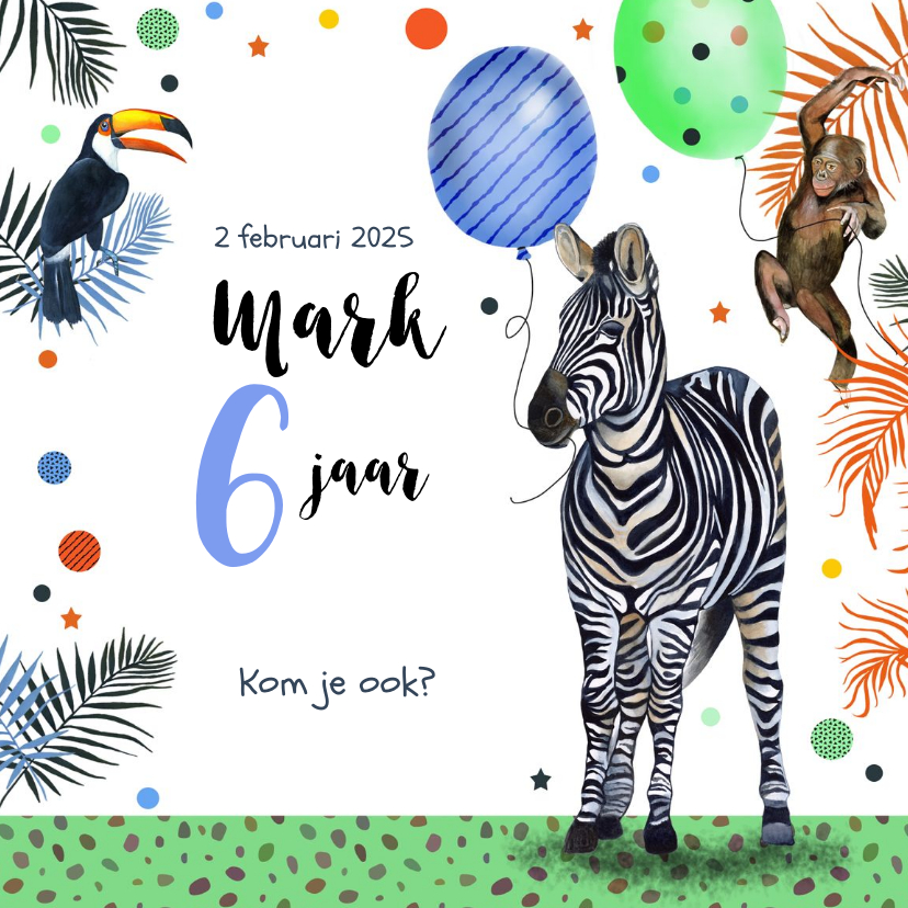 Kinderfeestjes - Kinderfeestje zebra tropisch