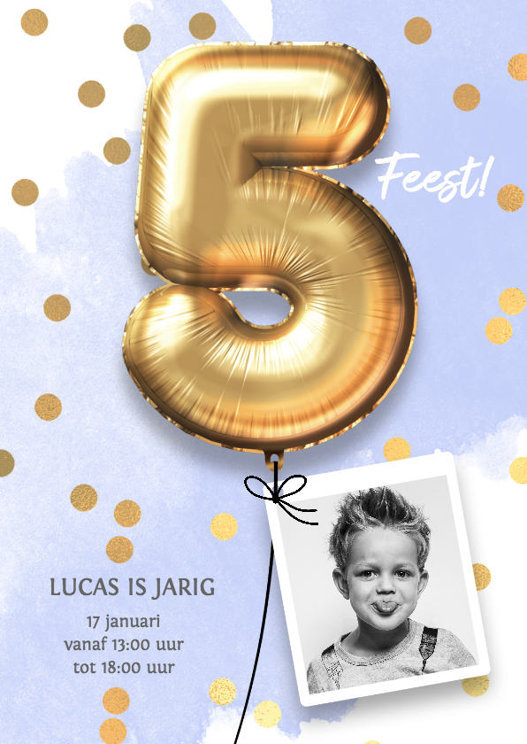 Universeel Bestuiver Productief Uitnodiging verjaardag jongen 5 jaar | Kaartje2go