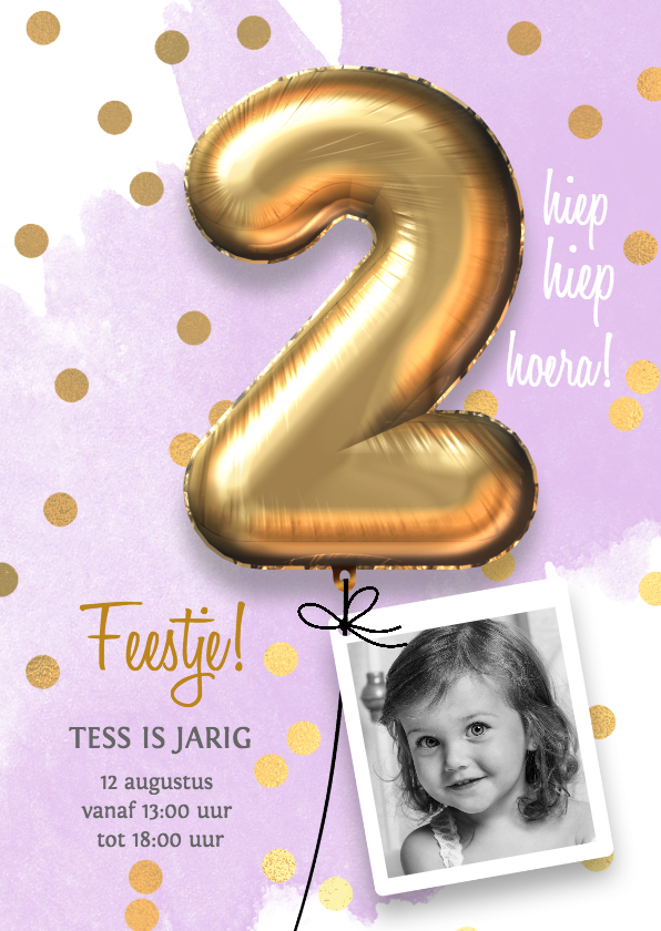 Vooraf Gezicht omhoog Verslaafd Uitnodiging verjaardag meisje 2 jaar | Kaartje2go