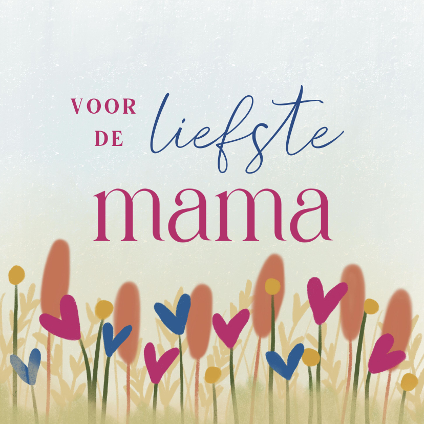 Moederdag kaarten - Moederdagkaart voor de liefste mama met bloemen