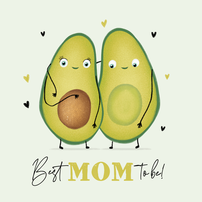Moederdag kaarten - Mom to be moederdagkaart avocado zwanger grappig