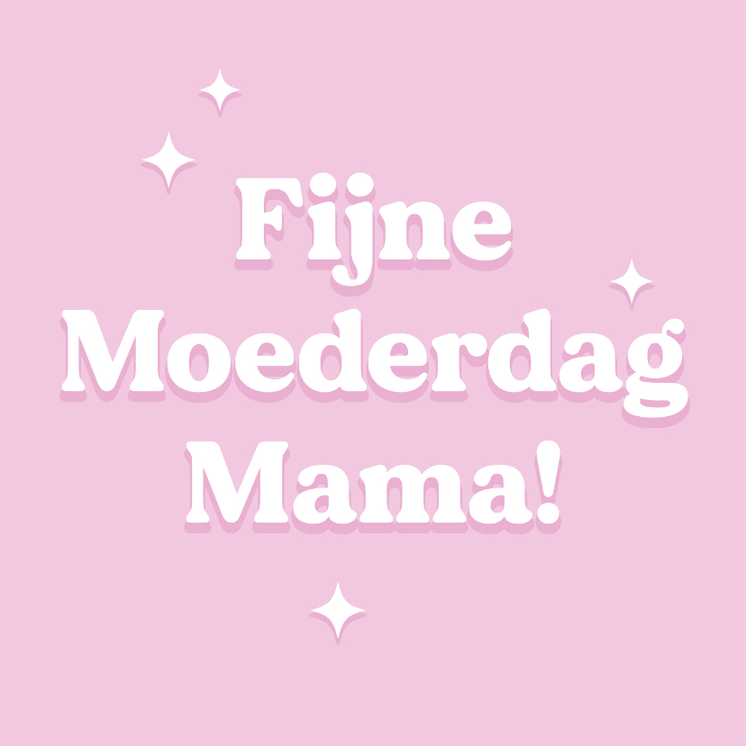 Moederdag kaarten - Trendy roze moederdagkaart fijne moederdag typografisch