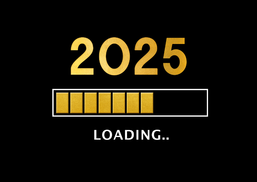 Nieuwjaarskaarten - Grappige zakelijke nieuwjaarskaart 2025 loading laadbalk