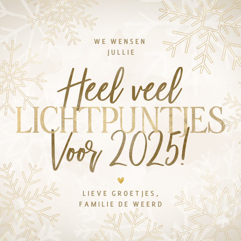 Nieuwjaarskaarten - Moderne nieuwjaarskaart heel veel lichtpuntjes voor 2025!