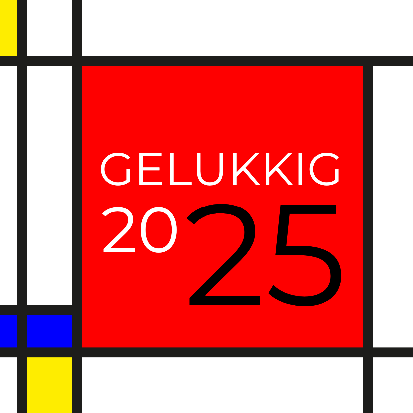 Nieuwjaarskaarten - Nieuwjaar de stijl van Mondriaan