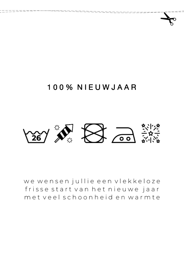 Nieuwjaarskaarten - Nieuwjaarskaart waslabel