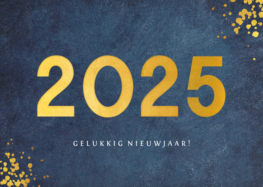 Nieuwjaarskaarten - Stijlvolle blauwe zakelijke nieuwjaarskaart jaartal 2025