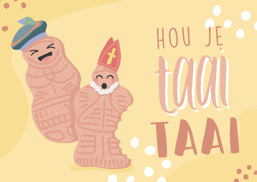 Sinterklaaskaarten - Grappige Sinterklaaskaart met twee taai taaipopjes