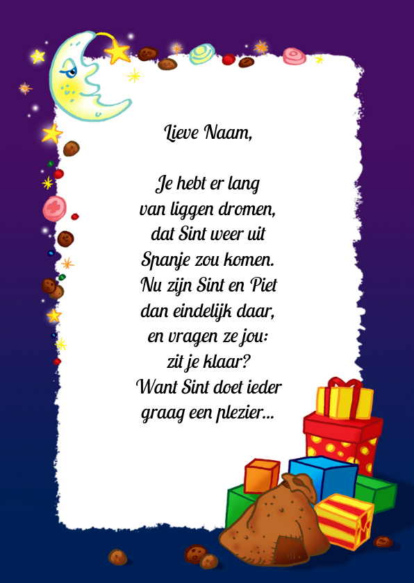 Ook heldin Ritmisch Sinterklaas gedichtpapier pakjesavond | Kaartje2go