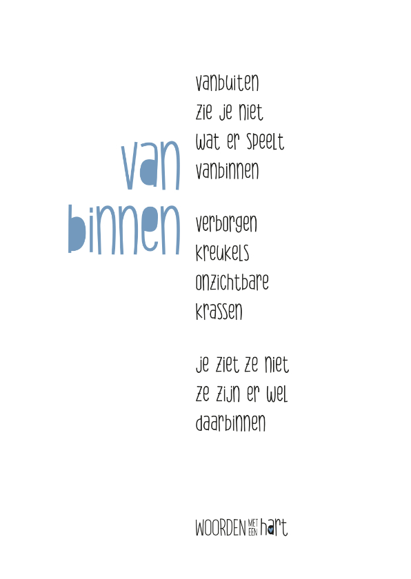 Sterkte kaarten - Sterkte gedicht 'Vanbinnen'