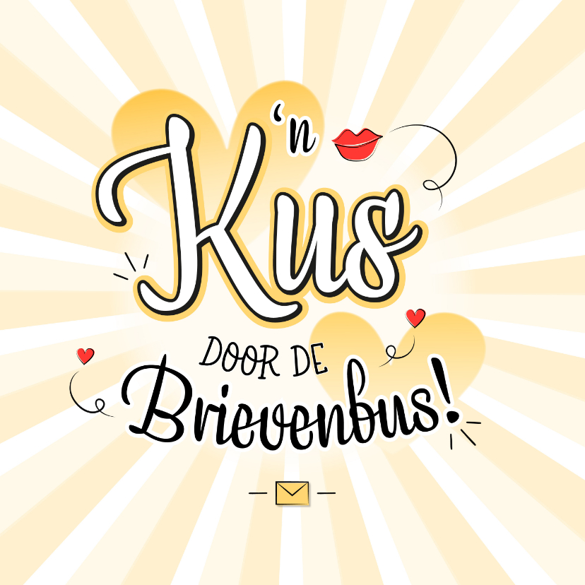 Sterkte kaarten - Sterkte zonnestralen kus door de brievenbus handlettering