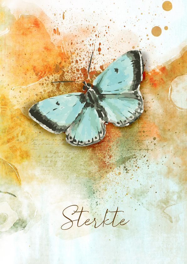 Sterkte kaarten - Sterktekaart vlinder in zon abstract