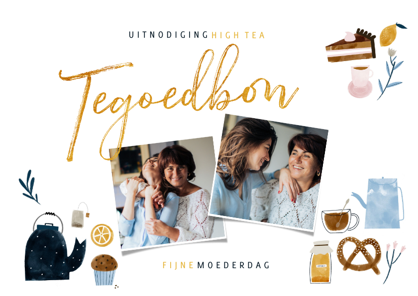 Tegoedbon maken - Tegoedbon High Tea met foto's en illustraties