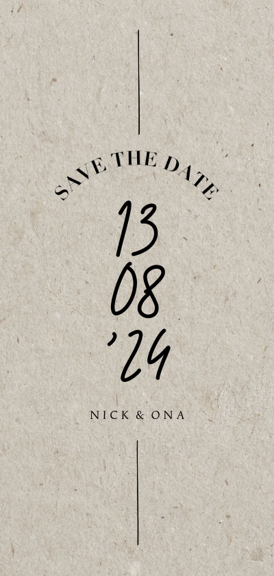 Trouwkaarten - Less is more save the date trouwkaart met datum typografie