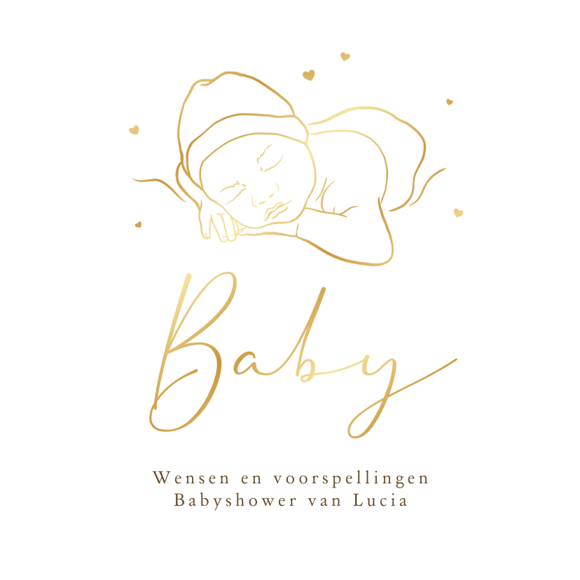 Uitnodigingen - Babyshower stijlvol invulkaartje wensen voorspellingen baby