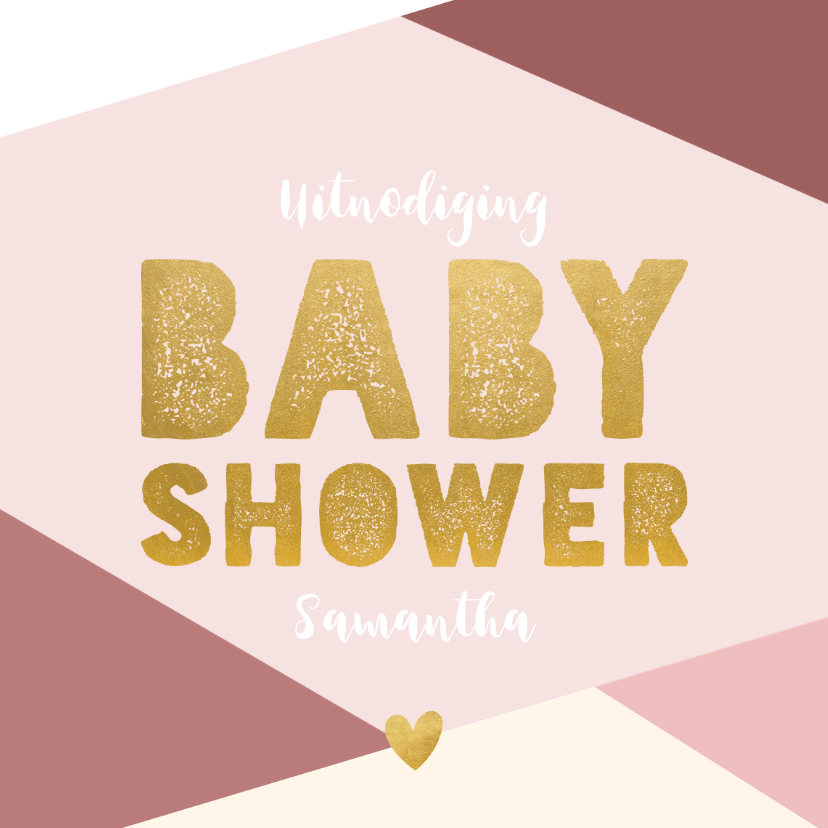 Uitnodigingen - Hippe uitnodiging voor een babyshower met gekleurde vlakken 