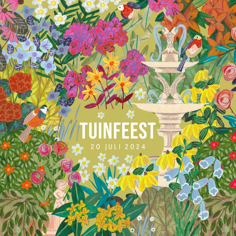 Uitnodigingen - Tuinfeest Engelse bloementuin