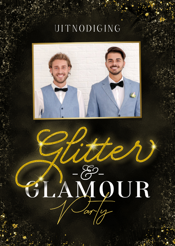 pedaal Onverschilligheid Subjectief Uitnodiging Glitter& Glamour party foto | Kaartje2go