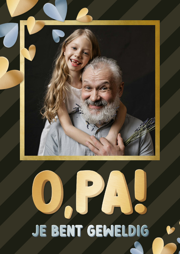 Vaderdag kaarten - Grappige vaderdagkaart voor opa met foto en woordgrapje