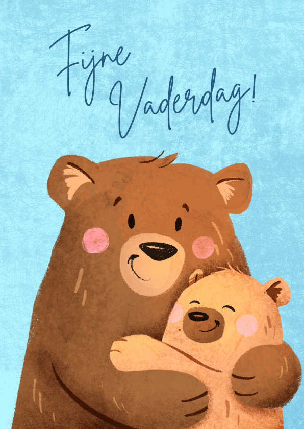 Vaderdag kaarten - Schattige Vaderdag kaart met knuffelberen