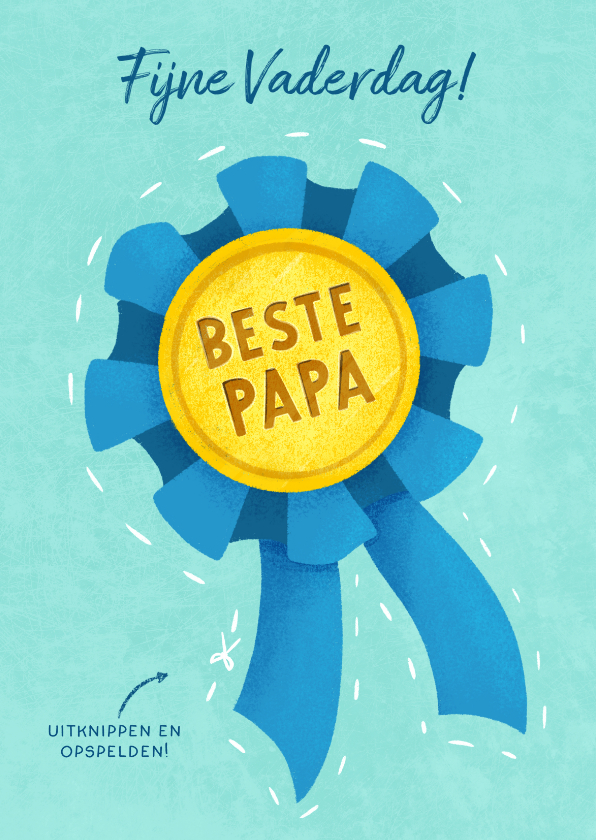 Vaderdag kaarten - Vaderdag kaart met medaille voor de beste papa