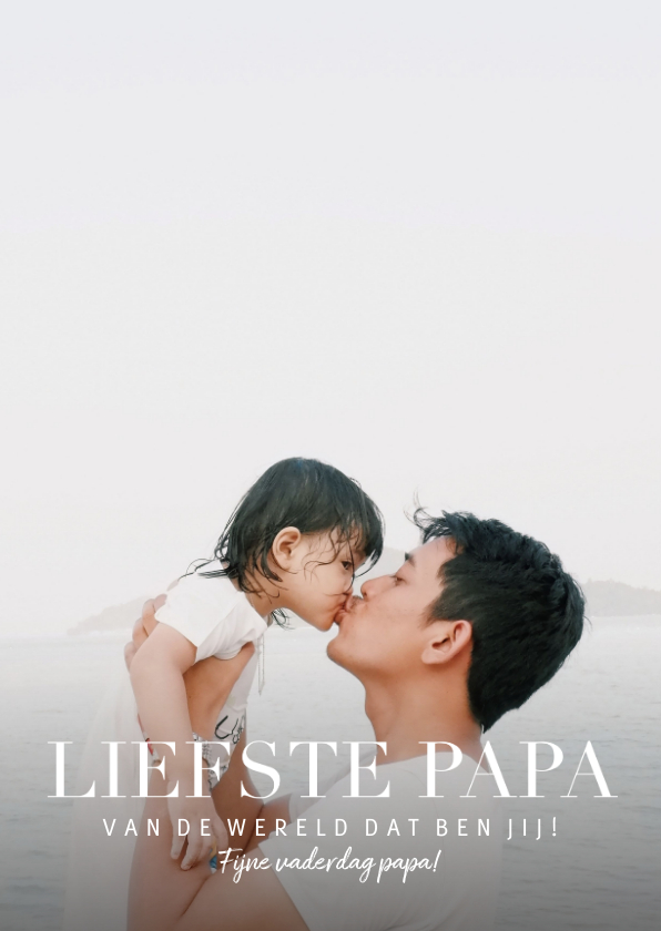 Vaderdag kaarten - Vaderdagkaart 'liefste papa' met grote foto 