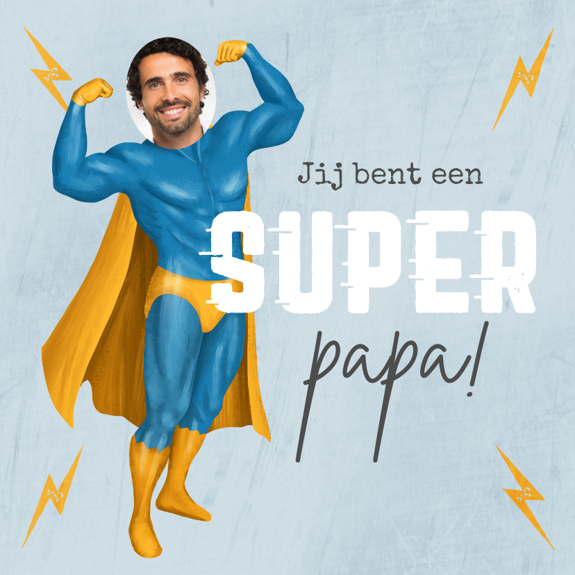 Vaderdag kaarten - Vaderdagkaart super papa superman grappig humor foto
