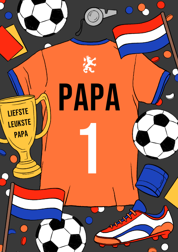 Vaderdag kaarten - Vaderdagkaart voetbal nr 1 papa fijne vaderdag