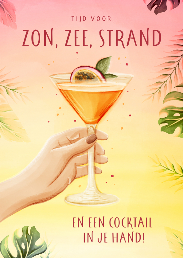 Vakantiekaart cocktail fijne vakantie | Kaartje2go