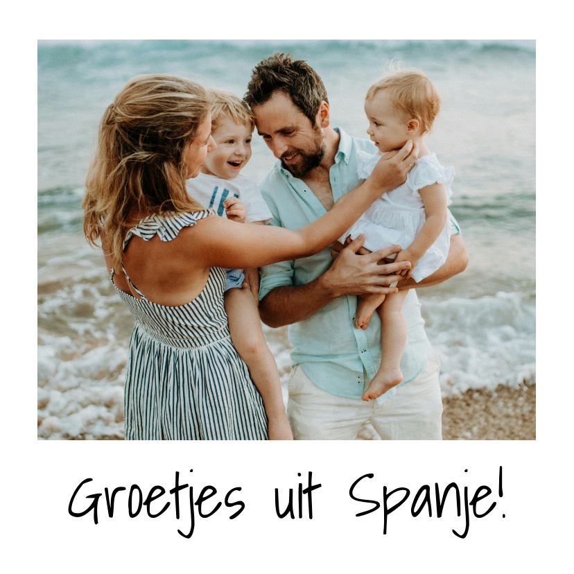 Vakantiekaarten - Vakantiekaart groetjes uit geschreven grote foto wit kader