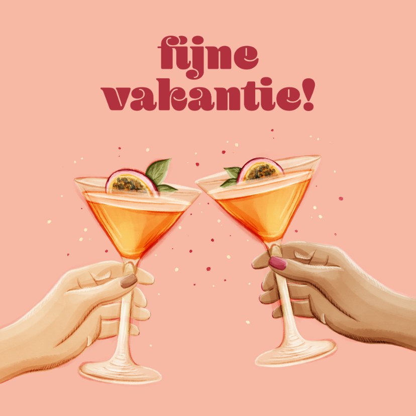 Vakantiekaart hip martini fijne vakantie | Kaartje2go