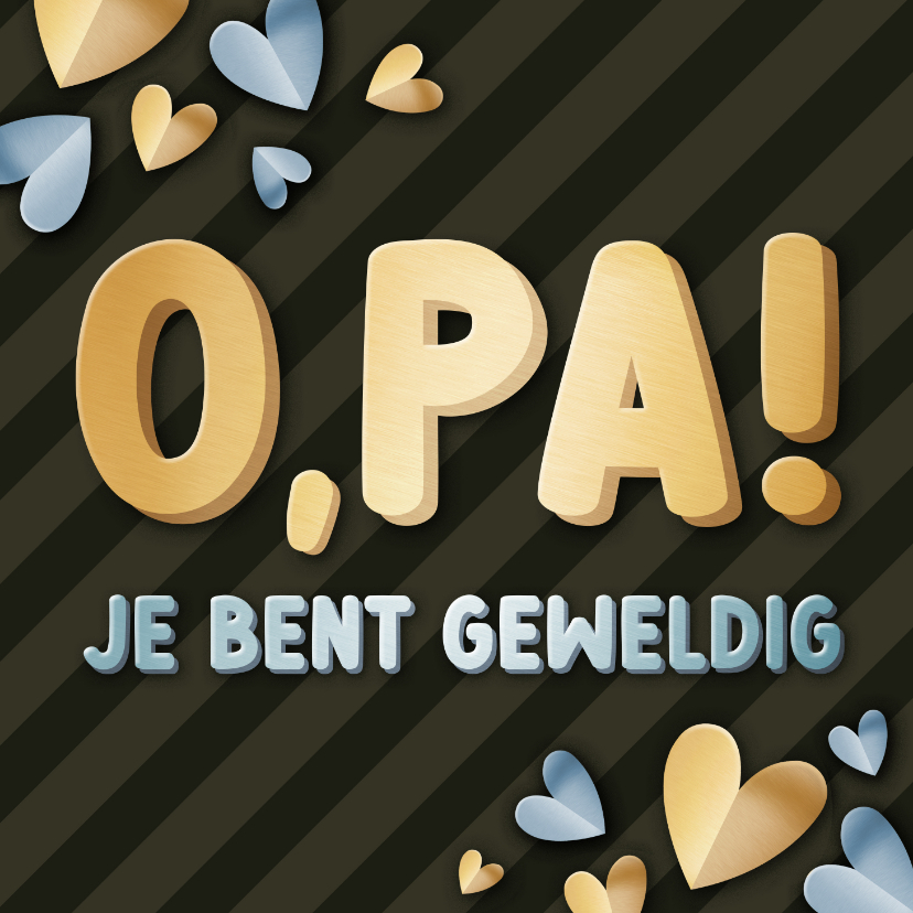 Valentijnskaarten - Grappige valentijnskaart met hartjes voor een vader & opa