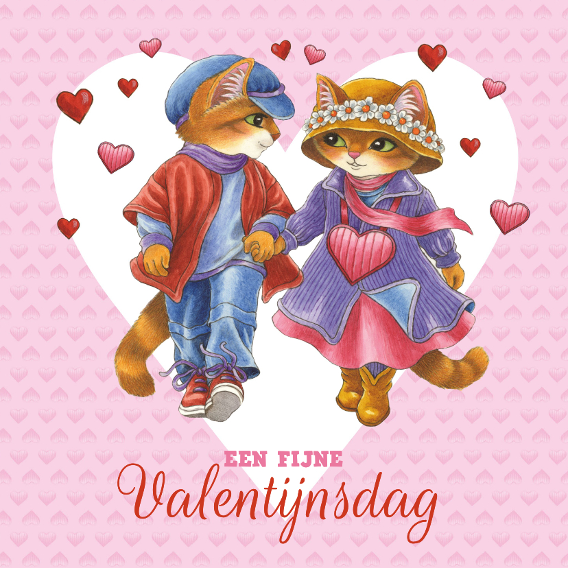 Valentijnskaarten - Molly en Jasper wandelen samen