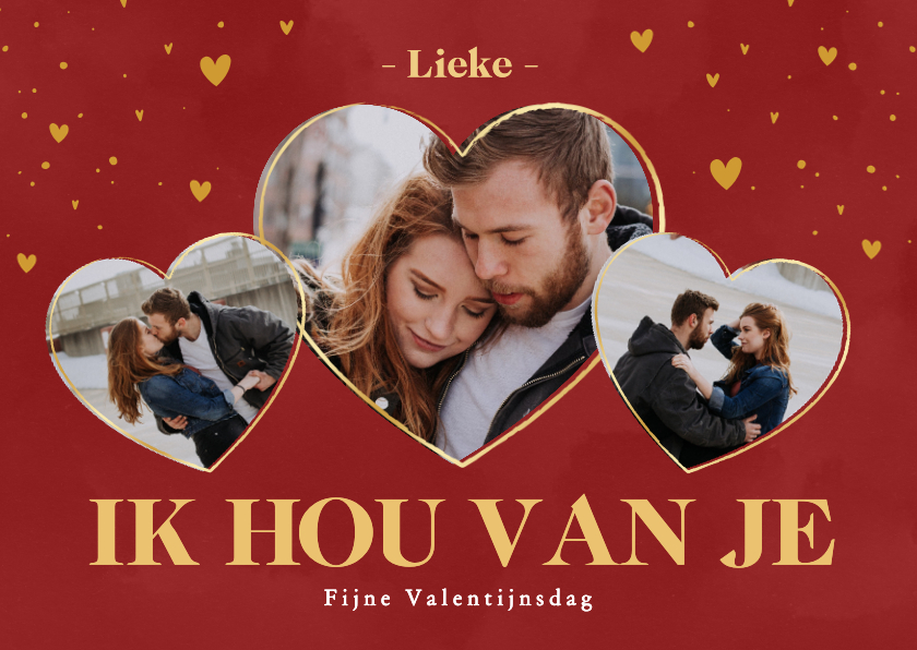 Valentijnskaarten - Stijlvolle valentijnskaart fotocollage hartjes