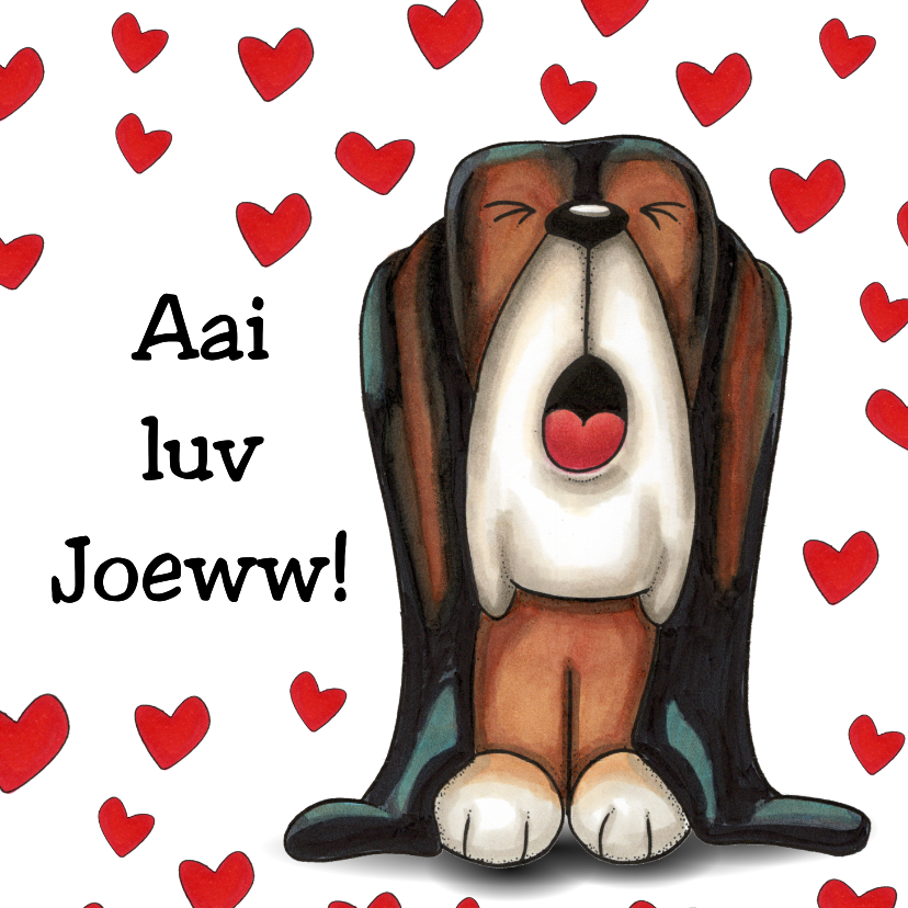 Valentijnskaarten - Valentijnskaart Basset Hound