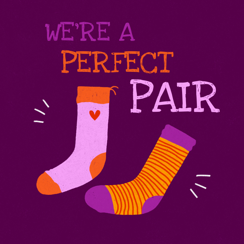 Valentijnskaarten - Valentijnskaart met een paar sokken
