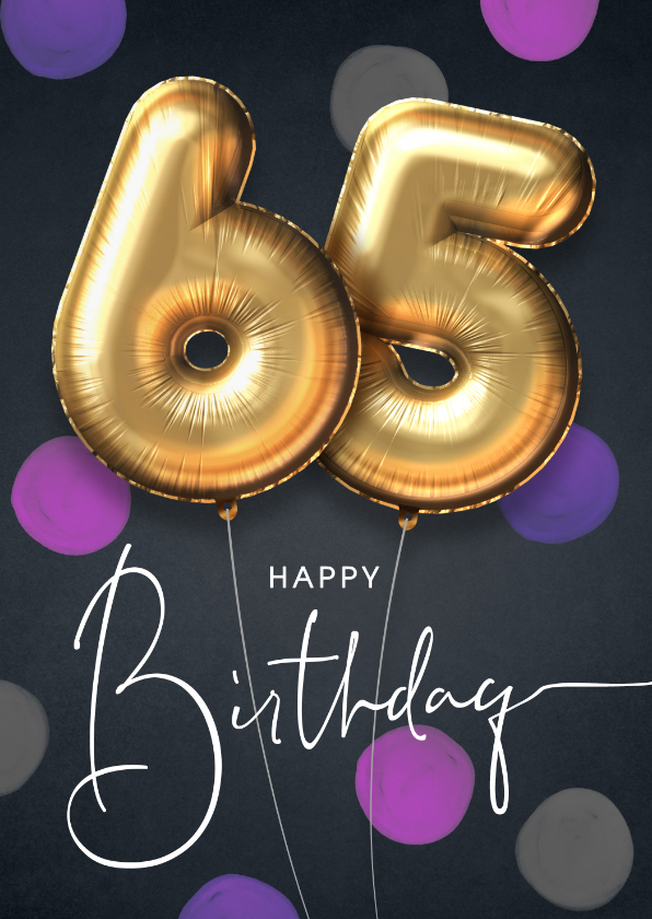 Felicitatie Verjaardagskaart Ballon 65 Jaar Kaartje2go