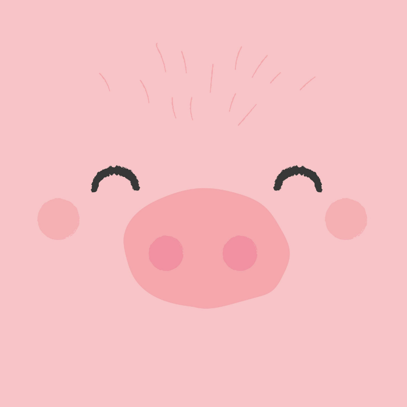Verjaardagskaarten - Grappig felicitatiekaartje met het gezicht van een varken