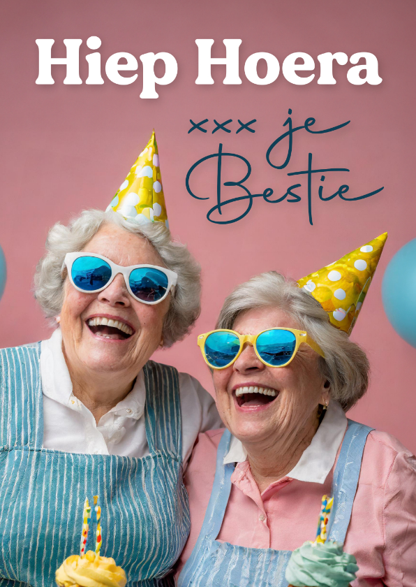 Verjaardagskaarten - Grappige verjaardagskaart voor je bestie met twee oude dames